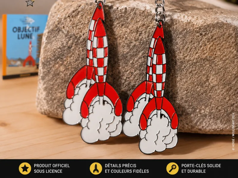 Porte cles fusée tintin 