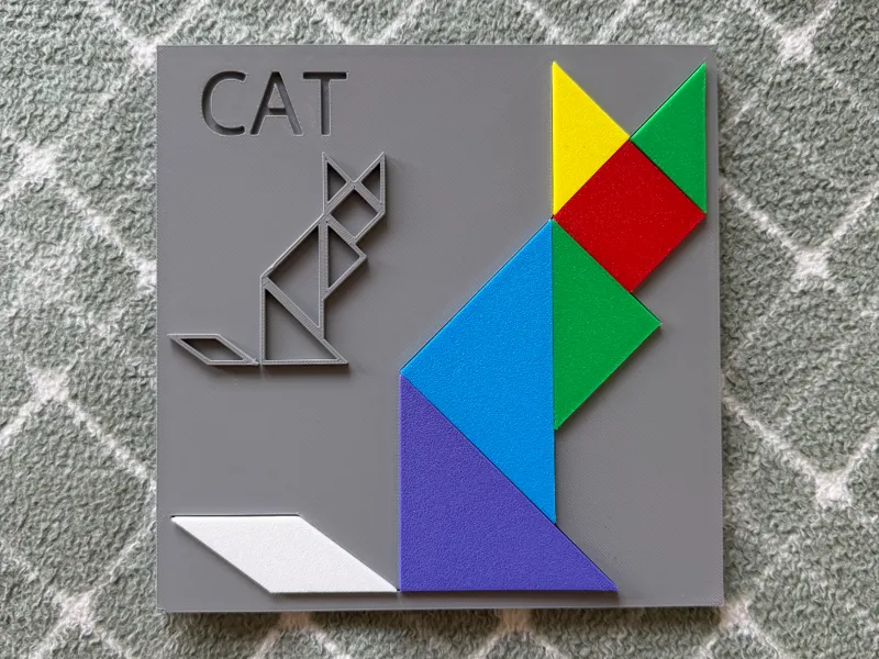 Educational Tangram Cat Puzzel for Kids
