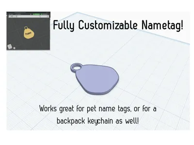 Customizable Keychain Nametag