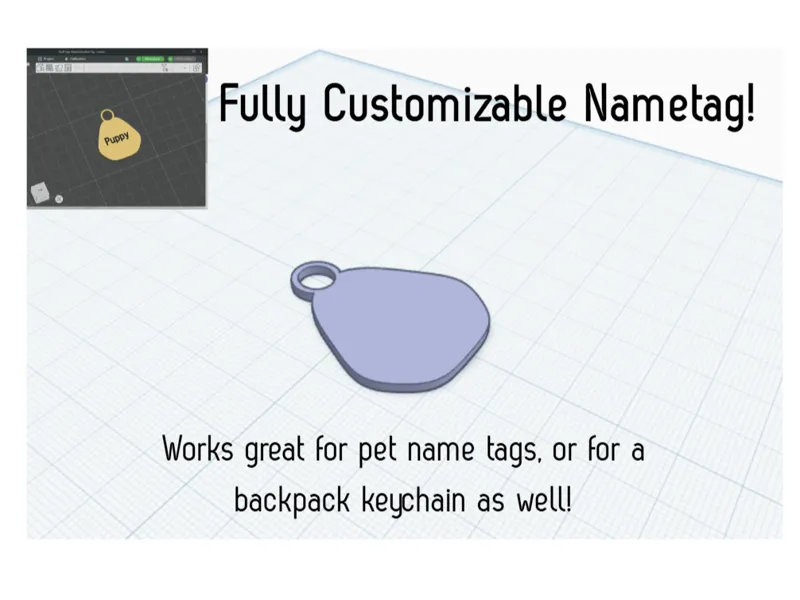 Customizable Keychain Nametag