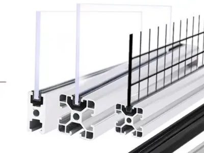 Aluminum profile U-channel strip for acrylic panels, sealing strips, plexiglass grid inserts 40