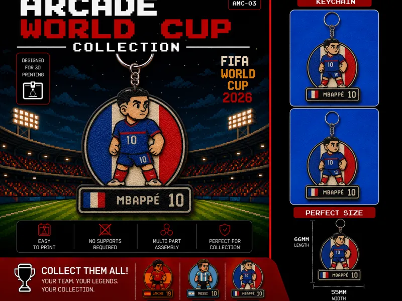 kylian Mbappe Keychain Arcade World Cup 