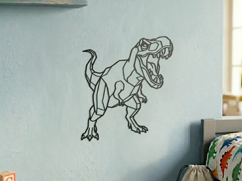 Décoration Murale T-Rex Géométrique