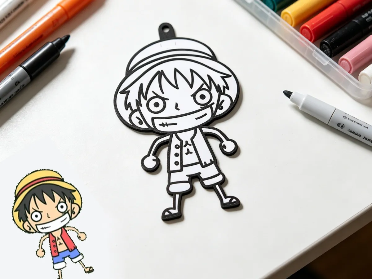 Pingente para Colorir do Luffy - Cartão Artesanal DIY de Pintura e ...