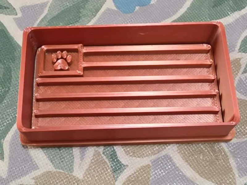American flag and paw cookie cutter and stamp 