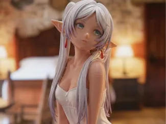 Cute Elf Girl in Sleeveless Dress - Sitting Pose