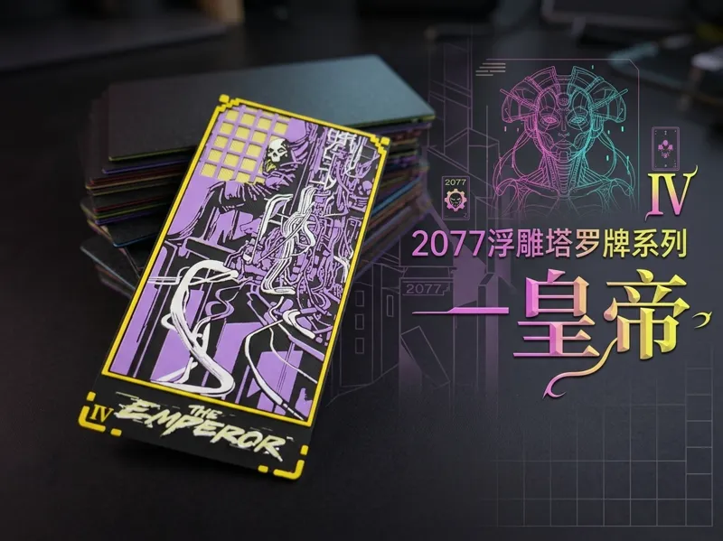 2077浮雕塔罗牌系列—皇帝 |游戏浮雕卡牌组 | 【2077创意塔罗牌系列】