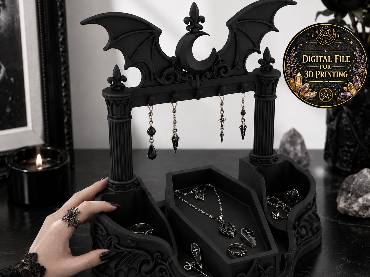 Gothic Jewelry Organizer Coffin Tray Dark Vanity