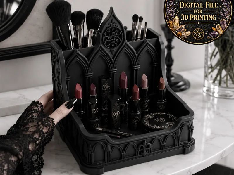 Gothic Makeup Organizer Cathedral Vanity Storage