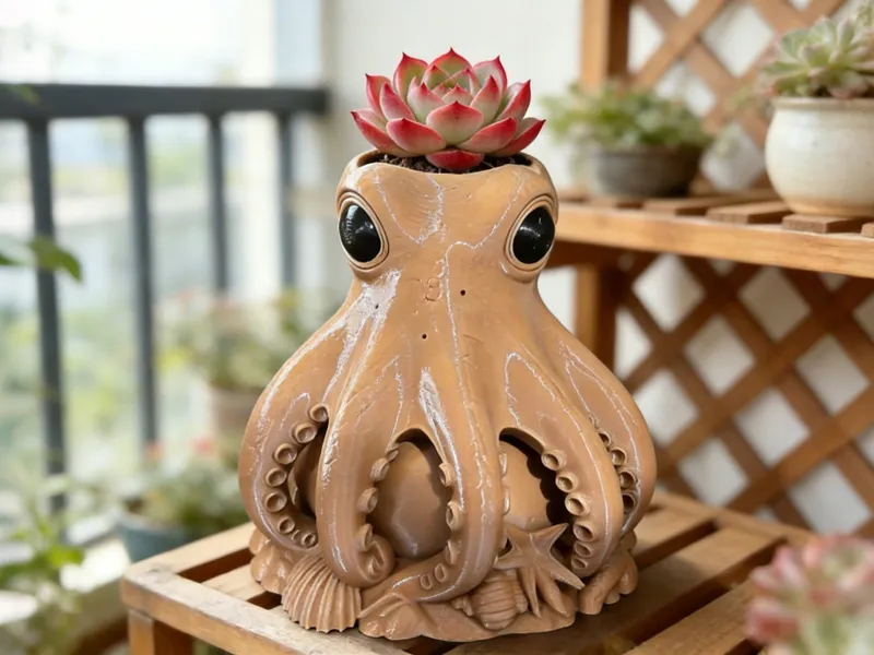 章鱼花盆 盆栽 园艺 创意盆栽 分件打印 支撑易拆
