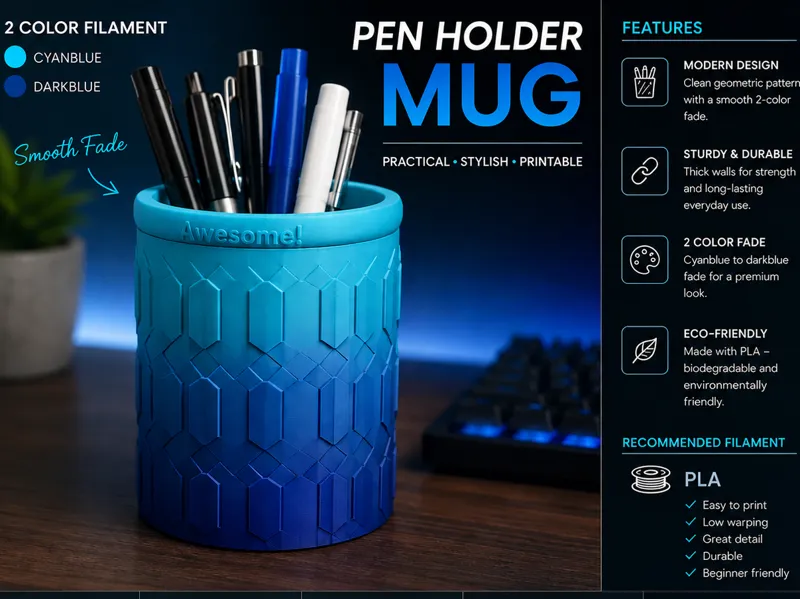 HexaGrid Pen Holder
