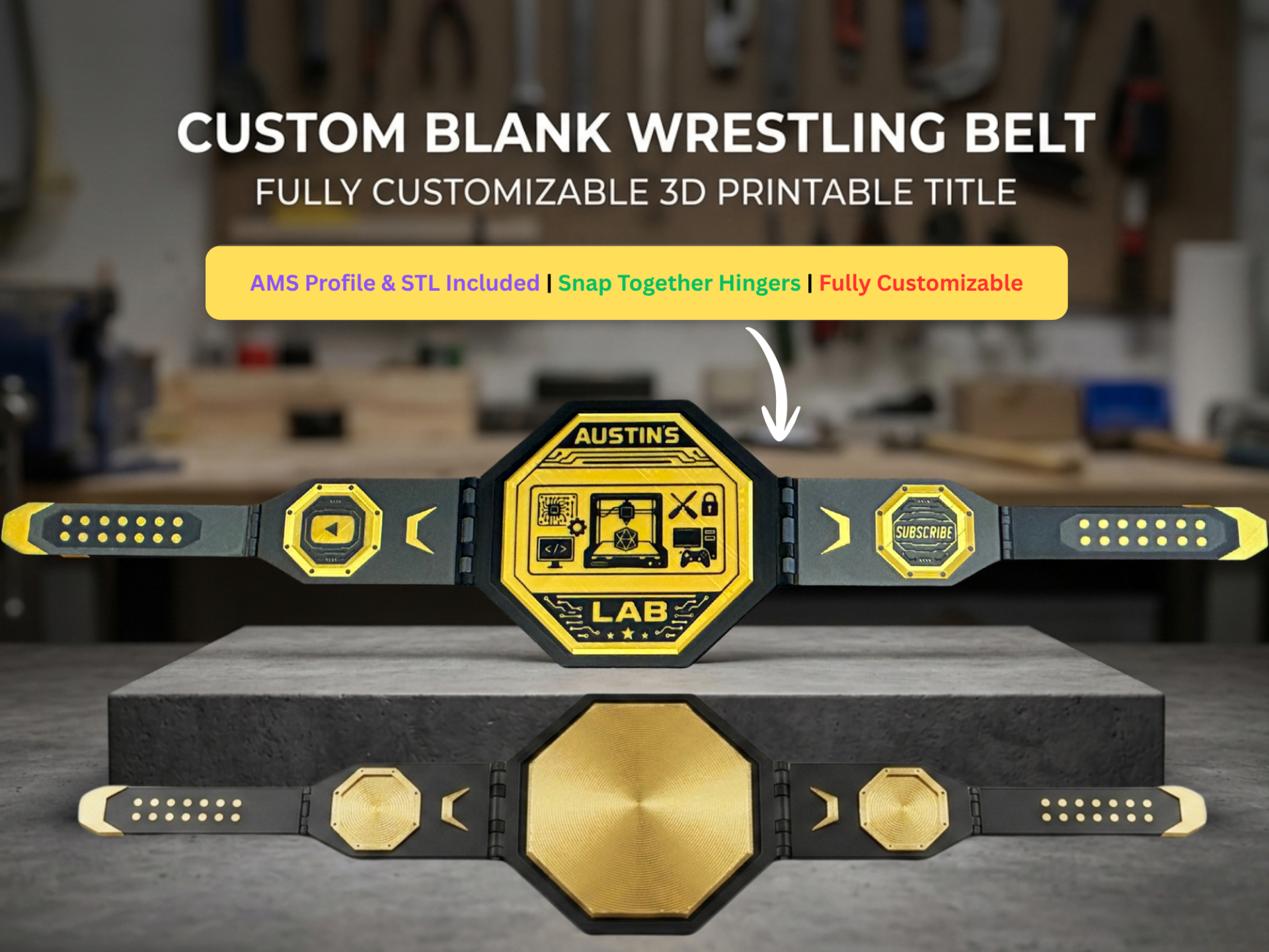 Blank Customizable Wrestling Belt