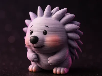 Chibi Beach Hedgehog: Adorably Cute 3D Figurine!