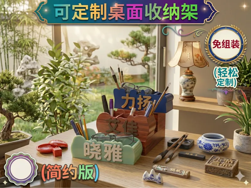 Chinese Name Desk Organizer — 个性化中文名字桌上收纳盒