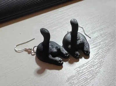 Cat Butt with Balls Earrings
