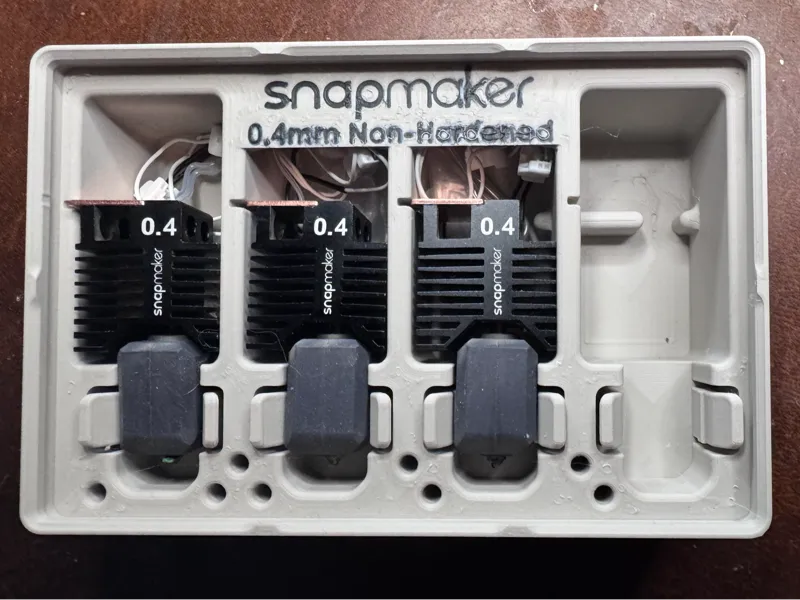 Snapmaker U1 Gridfinity Hotend Holder with labels
