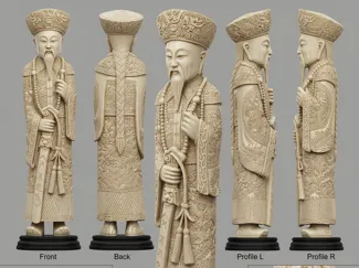 Estatua sabio oriental en marfil sintetico