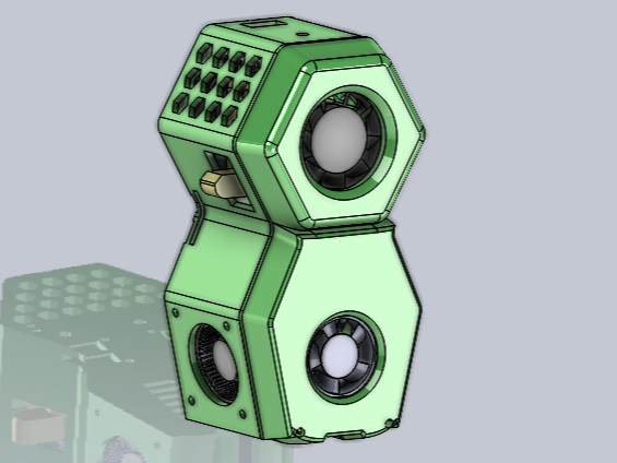 E3D V6 extruder mount with ducts + belt holder