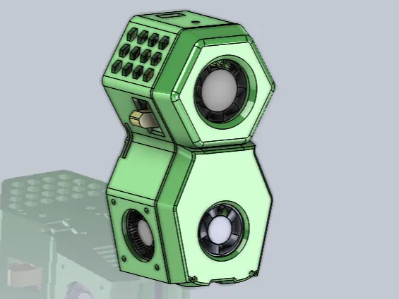 E3D V6 extruder mount with ducts + belt holder