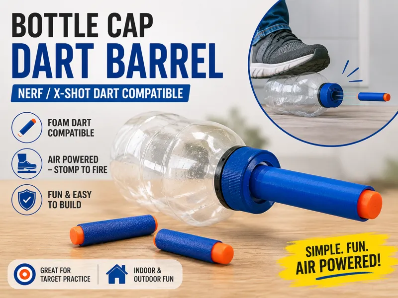 Bottle cap dart barrel