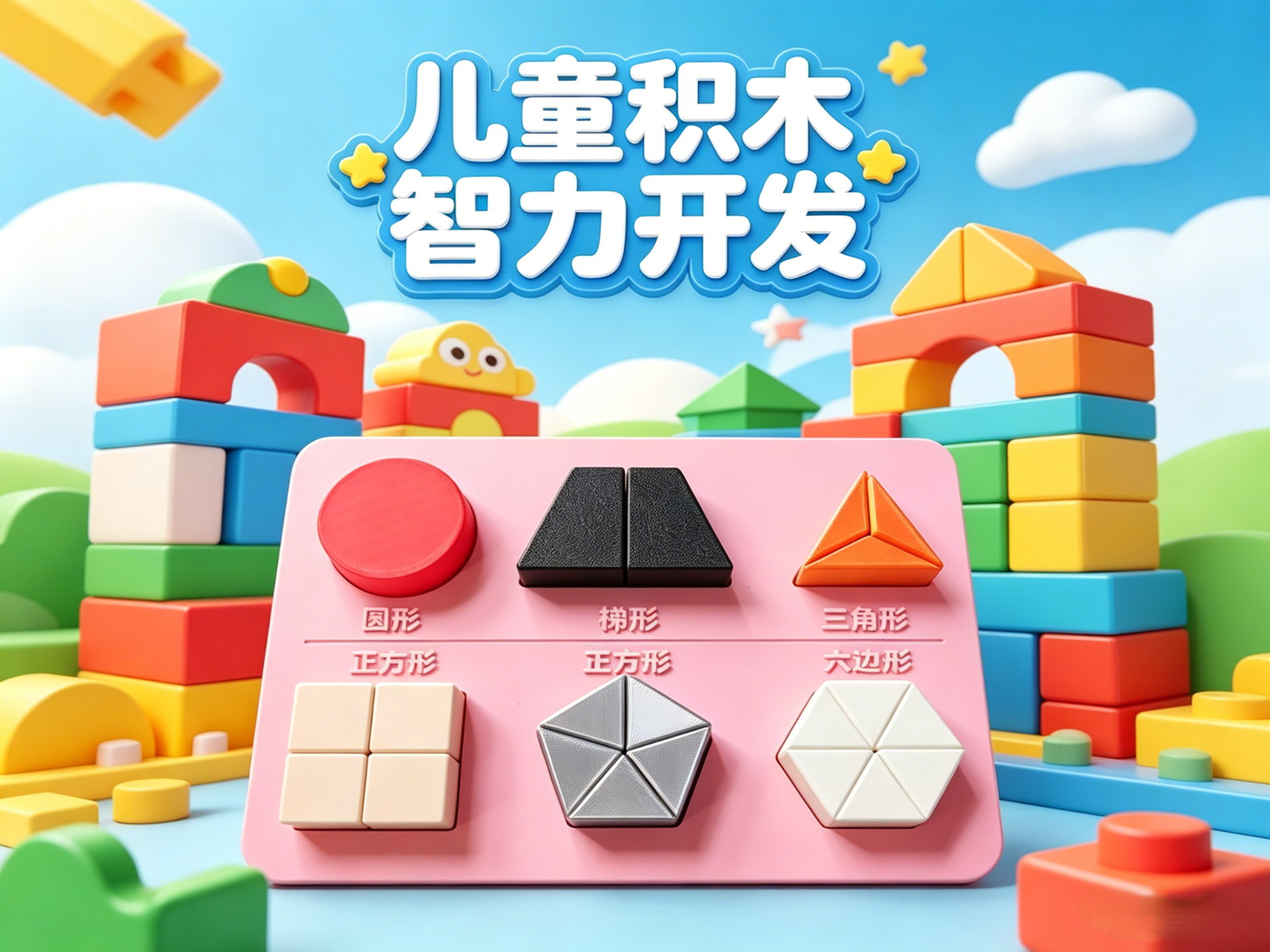 经典蒙氏几何嵌板图形认知积木