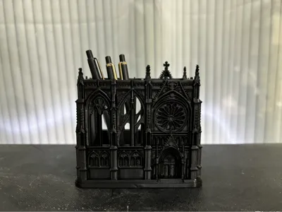 Gothic Church Dual-Compartment Pen Holder