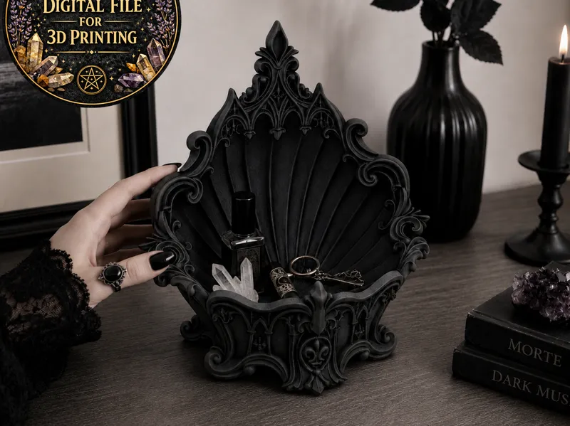 Gothic Shell Trinket Organizer Baroque Vanity