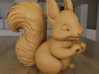 Cute Squirrel With Heart STL 3D Print Model