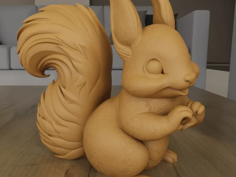 Cute Squirrel With Heart STL 3D Print Model