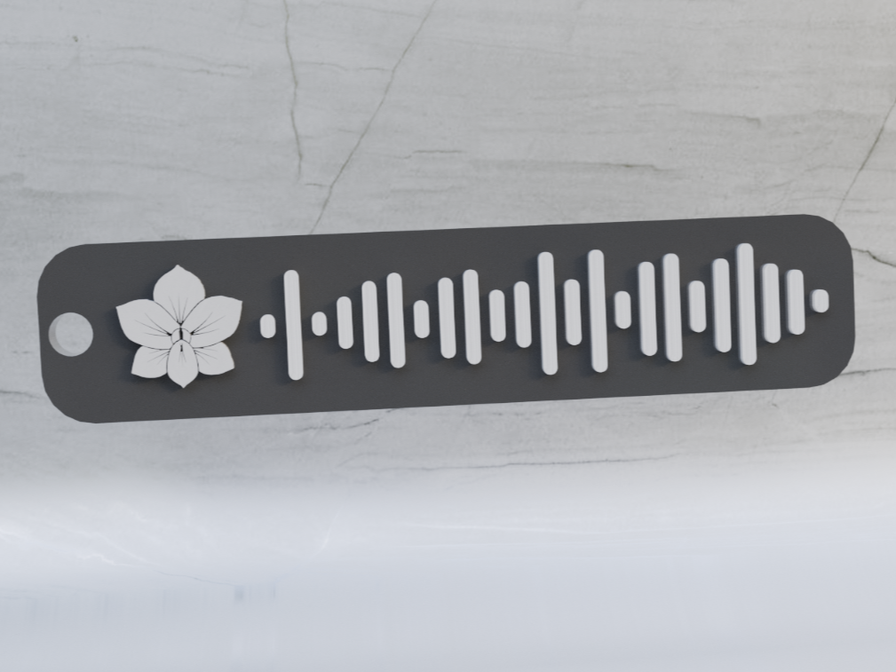 Floral Design Spotify Keychain