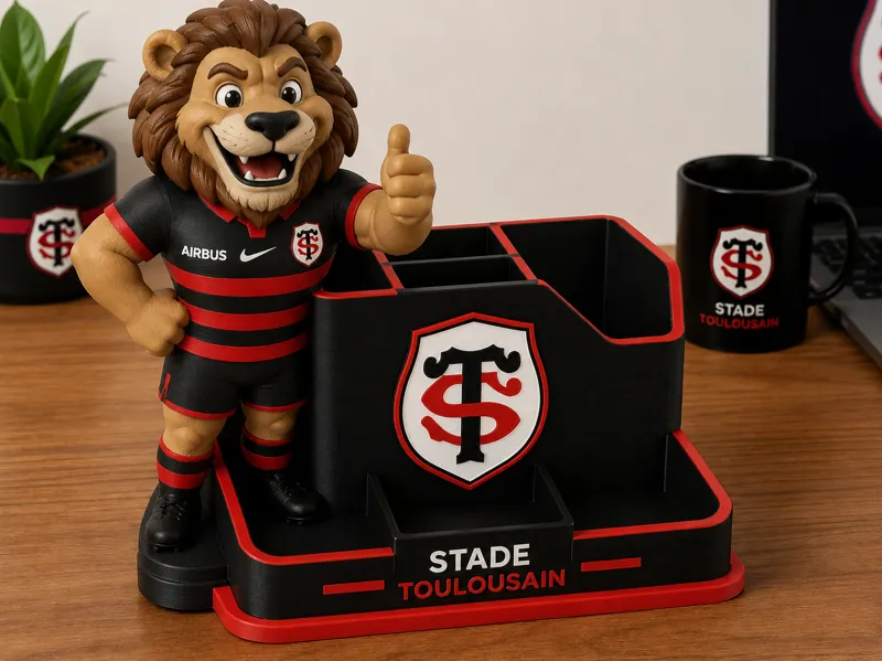 organisateur du stade toulousain et sa mascotte