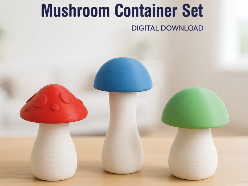 Mushroom Storage Boxes - 3 Containers Set