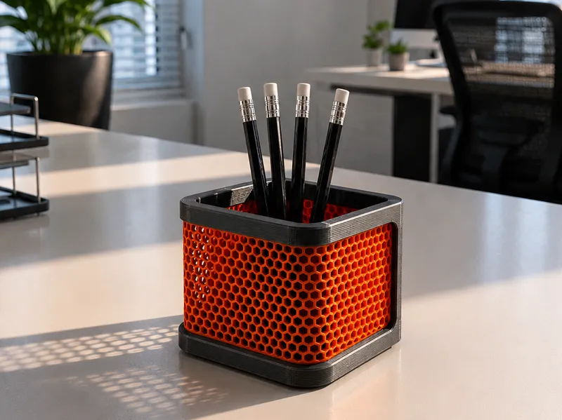 Honeycomb Pattern Pen Holder