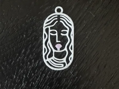 Line Art Woman Pendant