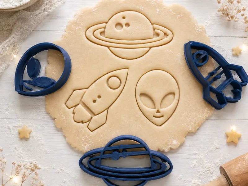Space Cookie Cutter Set / Alien - Rocket - Planet