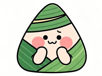 Cartoon Zongzi Pattern Green Keychain