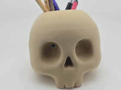 Skull Pen Holder  Desk Organizer 