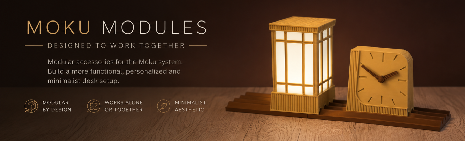 Moku - Modular Desk System - Shoji Lantern - Free 3D Print Model