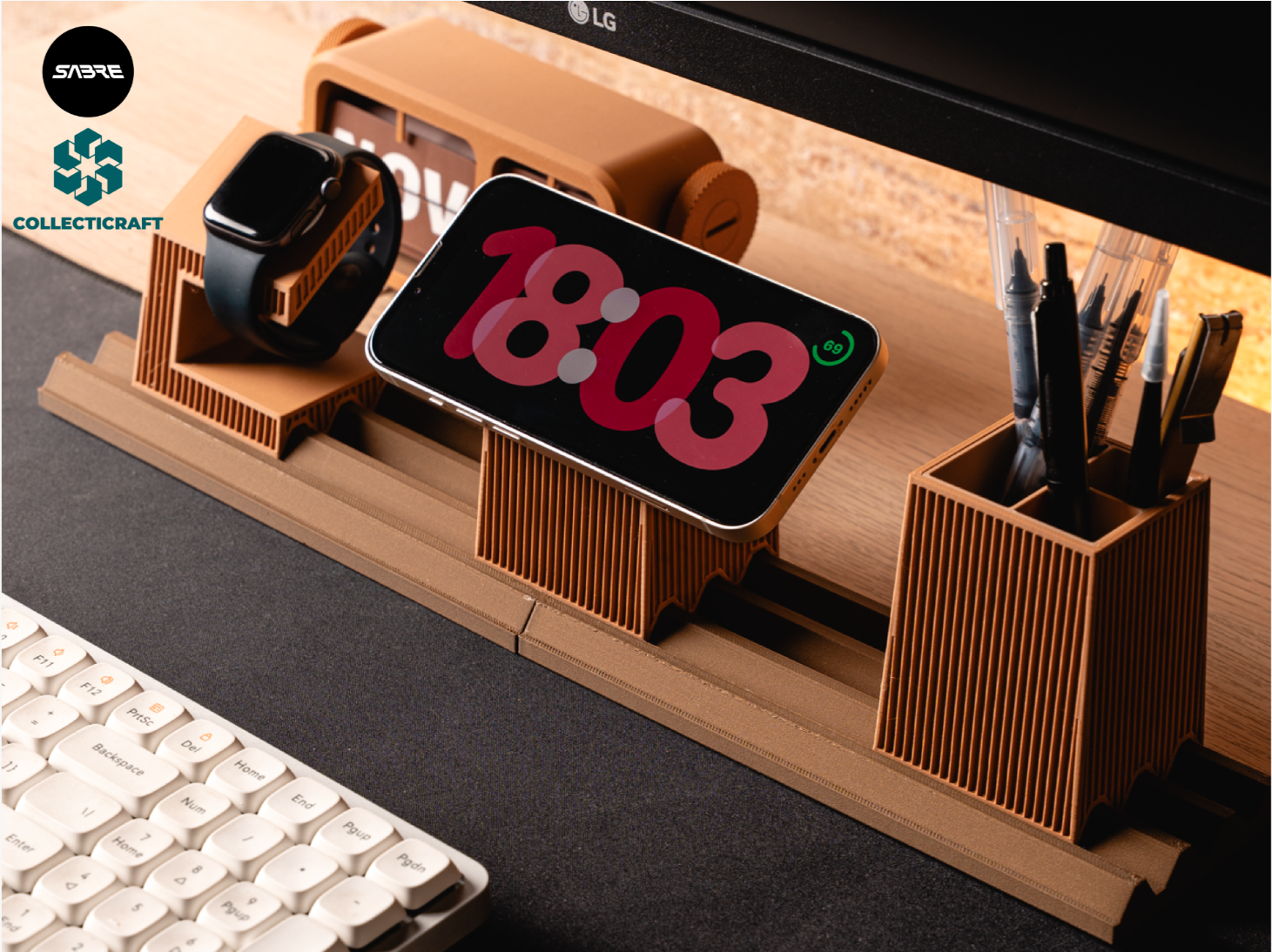 Moku Parametric Desk Organizer Japandi Style Pen - Free 3D Print