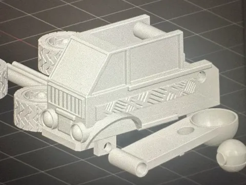 marshmallow launching truck with optional "bomb"