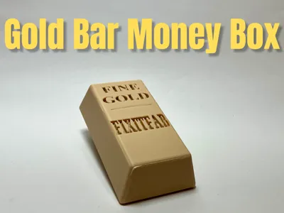 Gold bar to slide coins into