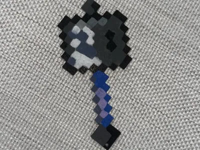 Minecraft mace with keychain hole