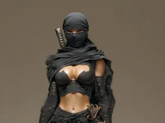 Guerreira Ninja em 3D