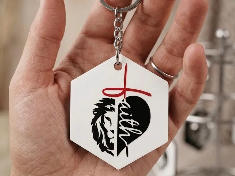 Faith Lion Keychain