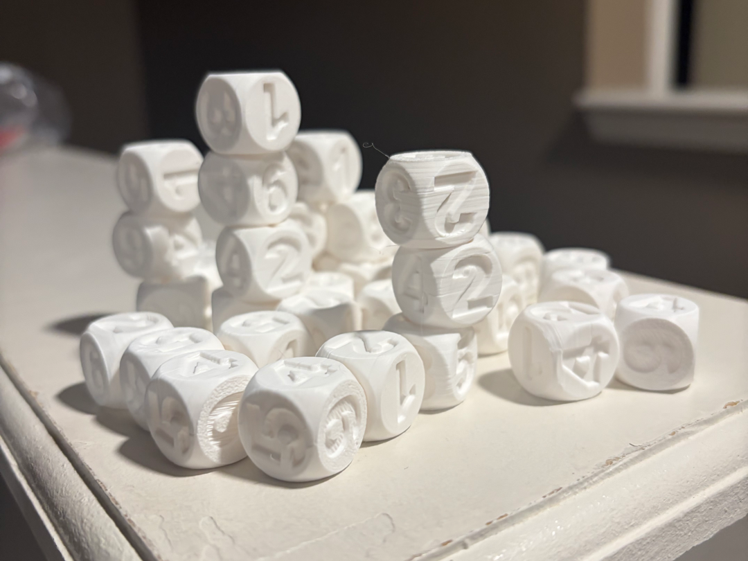 Die with numbers