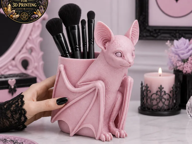 Pastel Goth Gothic Bat organizer Makeup Vanity