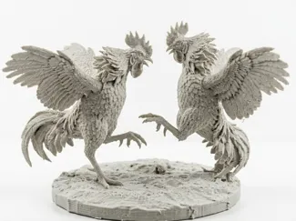 figura de gallos de pelea