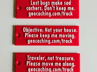 Geocaching Trackable Reminder Tags