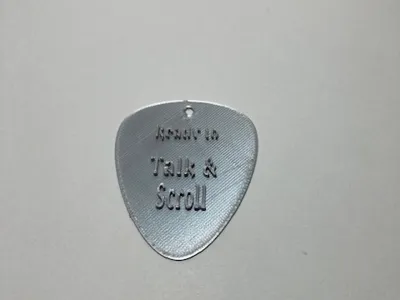 Talk and scroll Guitar pick keychain