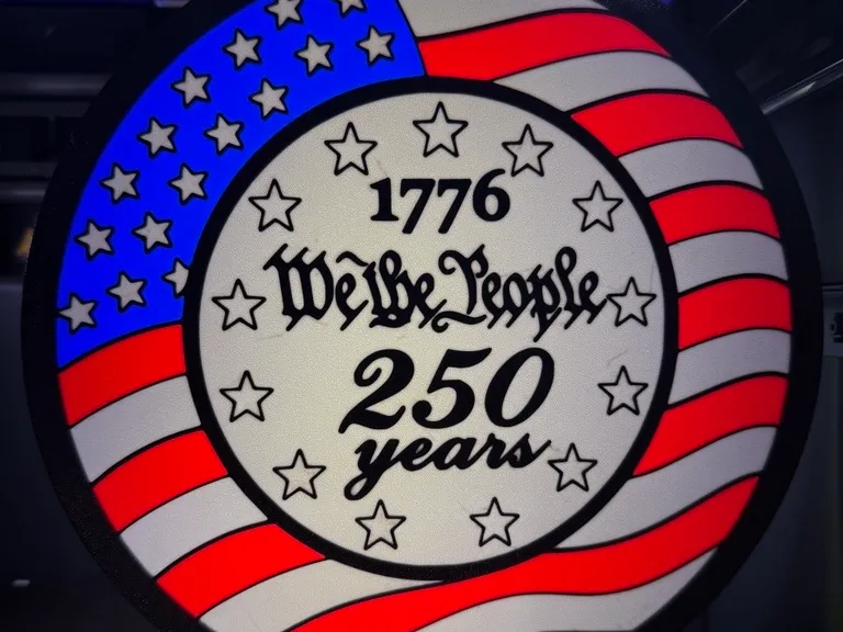 We The People 1776–2026 Medallion Light Box
